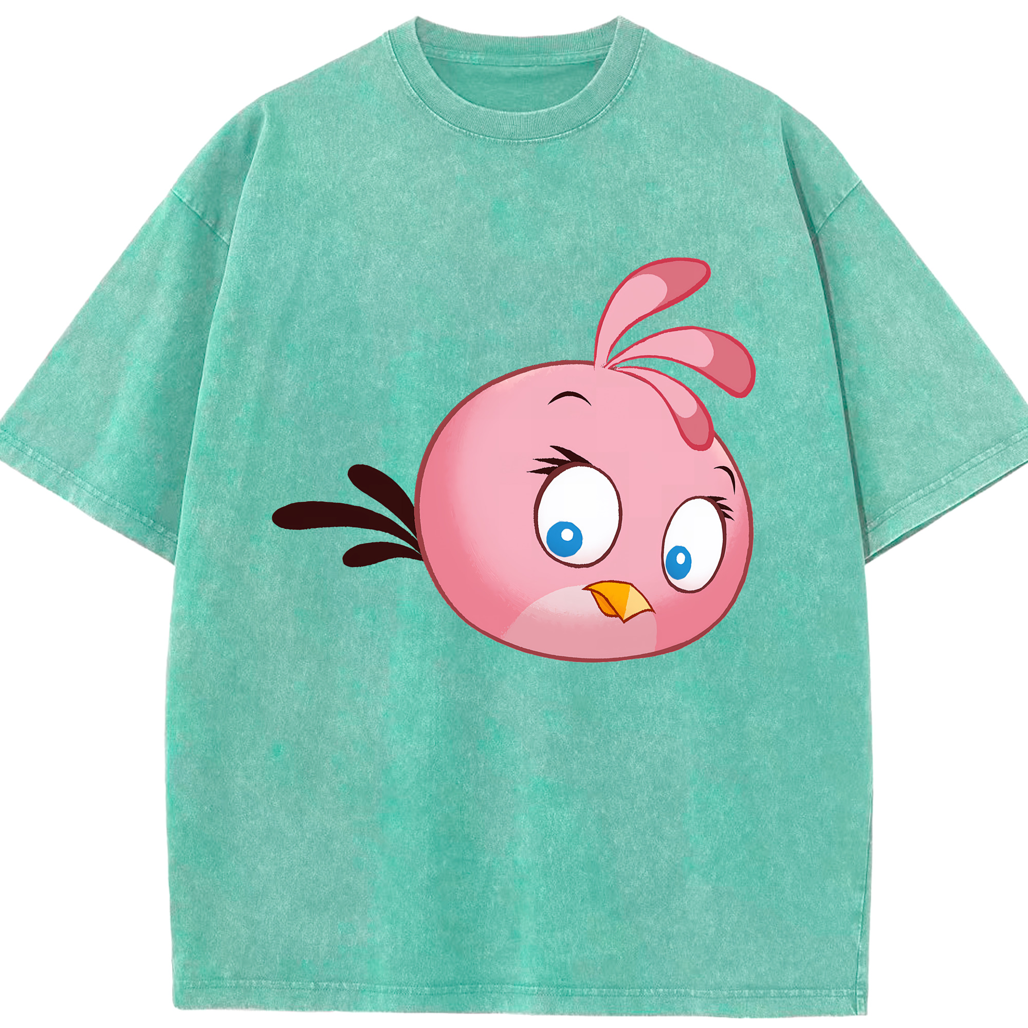 （画像用） Angry Birds アングリーバード 綿100% ヴィンテージ風 半袖Tシャツ（フロントプリント）